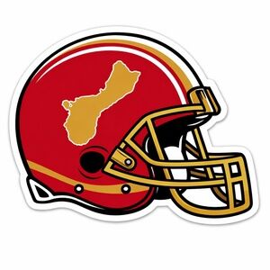 Chamorro Guam Island 49ers Inspired Football Helmet Sticker | Set of 5 Stickers